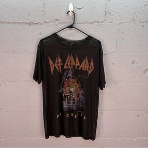 Def Leppard Sheer Short Sleeve Pyromania Vintage 1983 Tour Shirt Size Small